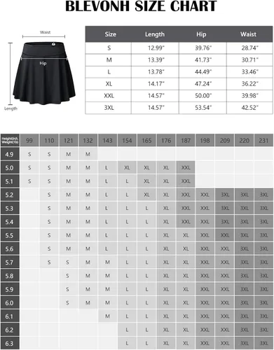 Miniatura 6 de Blevonh - Falda de tenis para mujer con bolsillo, para correr o jugar golf