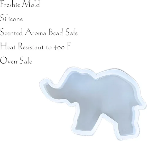 Miniatura 6 de Elephant Freshie - Molde de silicona para velas aromáticas perfumadas para automóvil, jabón para horno, resistente al calor hasta 400 F, 3.8 x 3.8 x