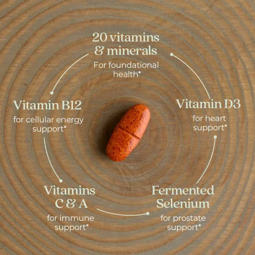 Miniatura 3 de New Chapter One Daily Every Man's Multivitamin 55+ - Ofrece apoyo para la vista, el sistema inmunológico y la energía celular* - Contiene