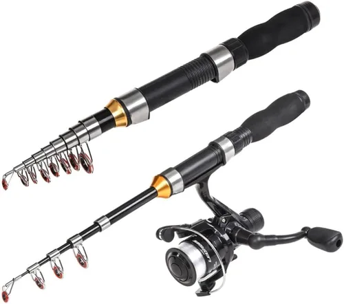 Miniatura 3 de Gigicloud 1 unids caña de pescar telescópica 3.3 ft-7.5 ft caña de pescar caña de vidrio Super corta mini Bass Bait casting caña de pescar