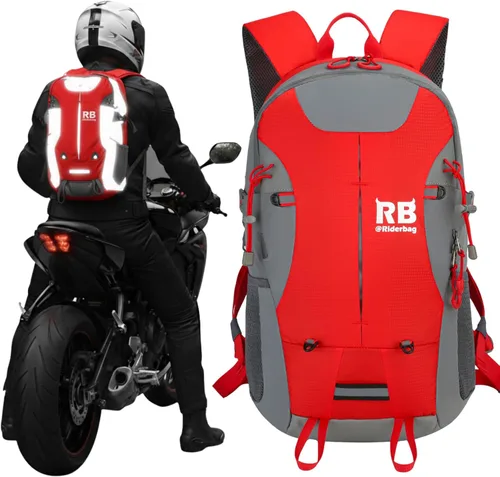 Miniatura 14 de Mochila reflectante para motocicleta – Bolsa EDC de alta visibilidad para motociclistas, desplazamiento nocturno, viaje, equipaje con compartimento