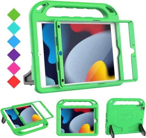 Miniatura 20 de BMOUO Funda para niños para iPad de 9ª/8ª/7ª generación (iPad de 10.2 pulgadas, 2021/2020/2019), con protector de pantalla integrado, soporte