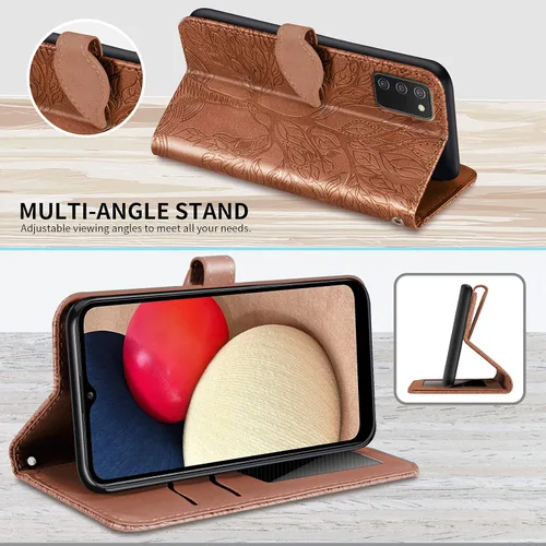 Miniatura 3 de Funda tipo cartera para Samsung Galaxy A03s con tarjetero y ranura a prueba de golpes, de piel sintética, con función atril, protección magnética