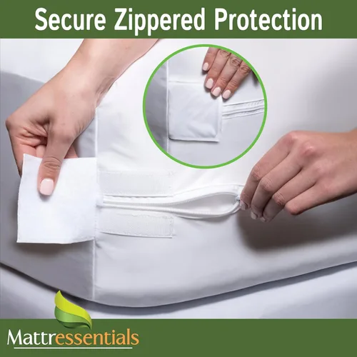Miniatura 6 de Protector de colchón completo con cremallera (5 a 7 pulgadas de profundidad), funda de colchón impermeable para chinches de cama, funda