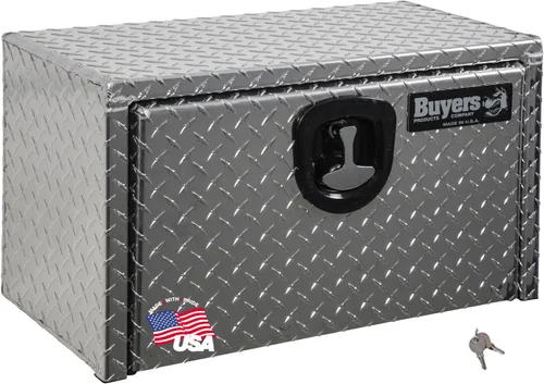 Miniatura 14 de Buyers Products 1705148 - Caja de camión de aluminio diamantado para debajo de la carrocería con pestillo de mango en T, 14 x 12 x 16 pulgadas