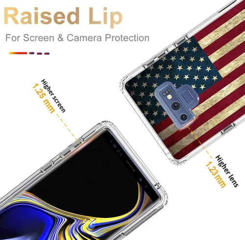 Miniatura 2 de Funda para Galaxy Note 9, Samsung Note 9 N960U con protector de pantalla de vidrio templado, funda protectora de cuerpo completo con bonito