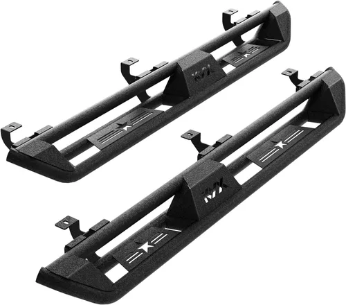 Miniatura 8 de KYX Estribos para Ford F150 2015-2024 2017-2024 F250 F350 Supercrew Cab, 3 peldaños laterales de tubo, diseño de dos escalones para puerta