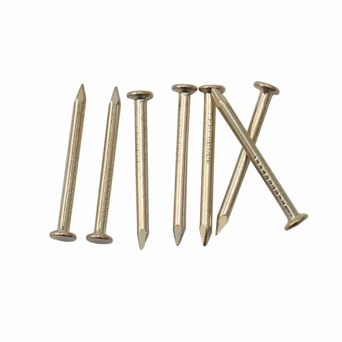 Miniatura 23 de 240 piezas de clavos de ferretería dorados, clavos de madera chapados en latón de 1-1/2" × 14 Ga, clavos para colgar decoración de pared, clavos