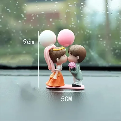 Miniatura 6 de Lindos adornos para parejas, bonita decoración de automóvil, bonita decoración de automóvil para pareja, figura de acción, adorno navideño para 1