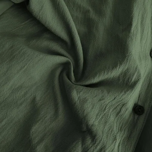 Miniatura 4 de Camisa de guayabera cubana para hombre, estilo casual, con botones, de manga corta, para verano, playa, hippie, color sólido, tops de trabajo