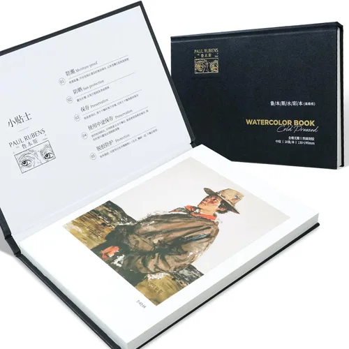 Paul Rubens Bloque de acuarela, alta absorción, cuaderno de bocetos de acuarela prensado en frío de calidad de artista, 100% algodón, 140 libras