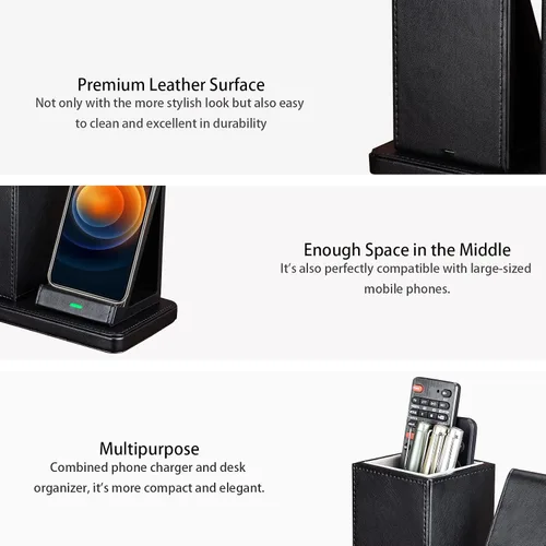 Miniatura 7 de Cargador inalámbrico con organizador de escritorio, estación de carga inalámbrica para iPhone 13/13 Pro Max/13 Pro/12 Series/11/XS Max/XR/X/8Plus/SE