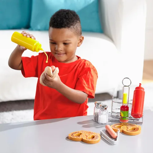 Miniatura 8 de Juego de condimentos de Melissa & Doug (6 piezas) alimento de juego, carrito de acero inoxidable