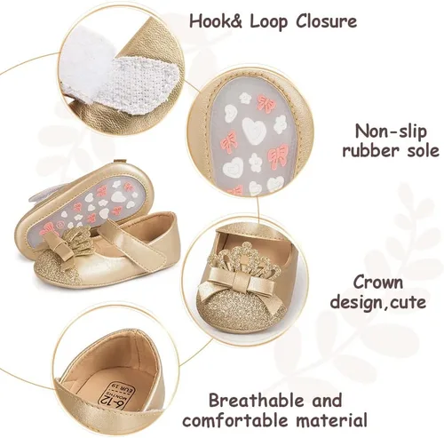 Miniatura 6 de HsdsBebe Zapatos planos Mary Jane para bebés y niñas, suela suave, antideslizante, con lazo, suela suave, para los primeros pasos, zapatos de vestir