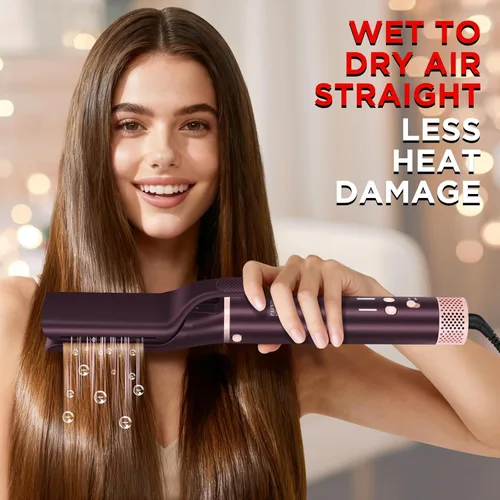 Miniatura 2 de MaxAIR 2.0 - Moldeador de aire caliente 7 en 1, juego de doble voltaje, cepillo secador de pelo de alta velocidad con alisador de cabello de aire