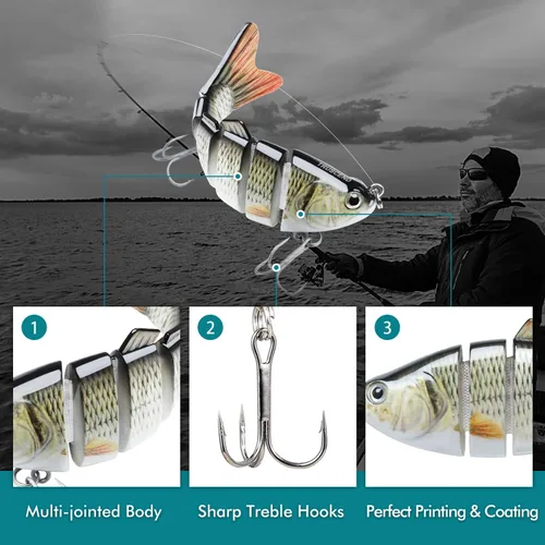 Miniatura 3 de TRUSCEND Swimmax - Señuelos de pesca realistas para agua salada y agua dulce, para trucha lucioperca, lucio, salmón azul, cebo, pesca de lubina