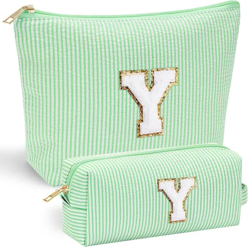 Miniatura 81 de YOOLIFE Regalos del Día de la Madre para mujeres, bolsa de maquillaje con inicial, bolsa de cosméticos, bolsa de maquillaje de viaje, regalos Rosado
