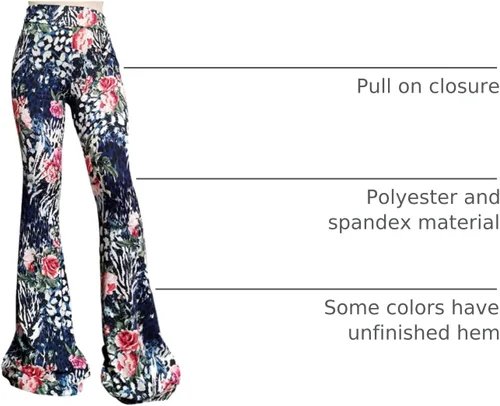 Miniatura 133 de ShopMyTrend - Pantalones de yoga largos con piernas anchas y acampanadas estilo palazzo, con cintura alta, para mujer