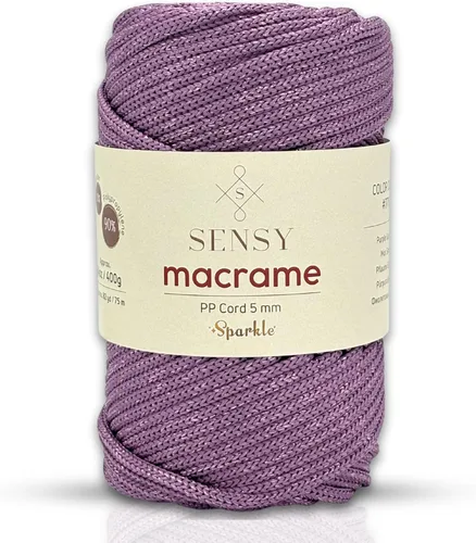 Miniatura 88 de Sensy - Cuerda de poliéster prémium de 0.197 in, 104 yardas, 100% polipropileno, cordón de macramé de 0.197 in, cuerda de ganchillo para bolsa