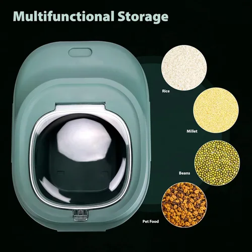 Miniatura 5 de Viretec Contenedores de almacenamiento de arroz y cereales, 20 a 50 libras Contenedores plegables dispensadores de alimentos secos con tapa abatible