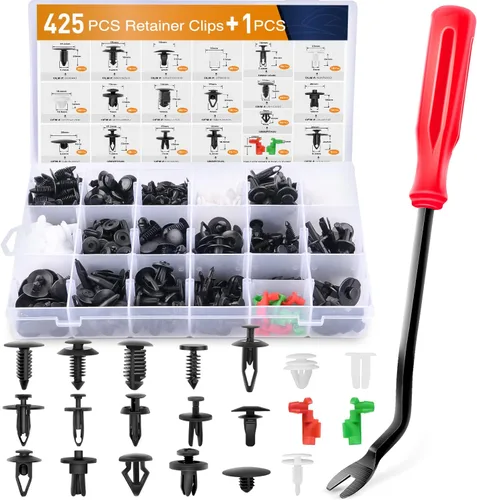 Miniatura 10 de GOOACC 102 piezas de herramienta de extracción de molduras, juego de clips de retención de parachoques automático de nylon, herramienta