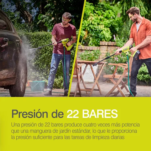 Miniatura 7 de Ryobi RY18PW22A-0 Lanza de presión de batería 18V ONE+ 182 l/h 22 Bar (solo cuerpo)
