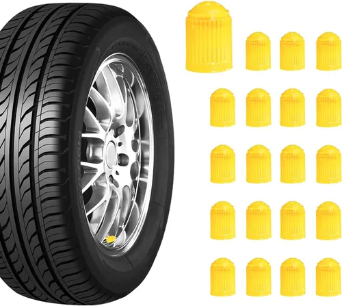Miniatura 11 de Ziciner 25 tapas de vástago de válvula de neumático, tapa de válvula de neumático de plástico para autos con sello de goma O, cubiertas de vástago