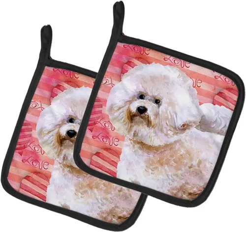 Miniatura 183 de Caroline's Treasures BB9655PTHD - Juego de soportes para ollas de cocina resistentes al calor, almohadillas calientes para horno, 7 1/2 x 7 1/2