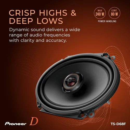 Miniatura 4 de PIONEER Serie D TS-D68F - Altavoces de 2 vías de 6 x 8 pulgadas (par) - 280 W máximo, sonido equilibrado + agudos suaves, actualización ideal