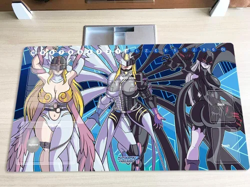 Nueva Alfombrilla de Juego Mlikemat Digimon DTCG Mat Angewomon Mastemon Ladydevimon TCG CCG OCG Alfombrilla de Juego de Cartas Coleccionables con