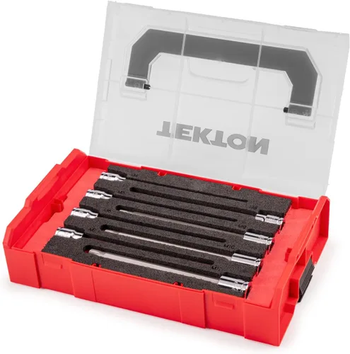 Miniatura 2 de TEKTON Juego de llaves de vaso cuadrado triple largo de 3/8 pulgadas con mini caja de herramientas de apilamiento, 8 piezas (M4 - M12) SHB91705