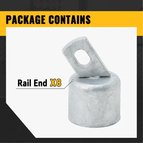 Miniatura 7 de VIVIDA Extremo superior del riel de 1-5/8" para valla de enlace de cadena, tapa de extremo de riel para tubo de diámetro exterior de 1-5/8", acero
