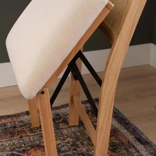 Miniatura 6 de Powell Kasi Silla Lateral de Comedor Plegable de Caña de Ratán Beige, Natural