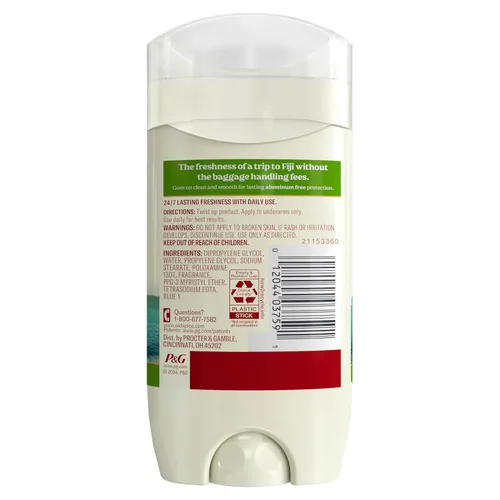 Miniatura 11 de Old Spice Desodorante sin aluminio para hombres, frescura de larga duración 24/7, protección contra el sudor y el olor 24/7, desodorante Fiji