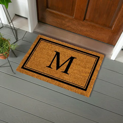 Miniatura 26 de Evergreen - Tapete de entrada con monograma con letra W, 28 x 16 pulgadas, fibra de coco natural que atrapa la suciedad, para todas las estaciones
