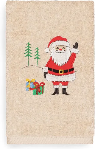 Miniatura 31 de Toalla de mano bordada de lujo 100% algodón turco, racimo de acebo de Navidad