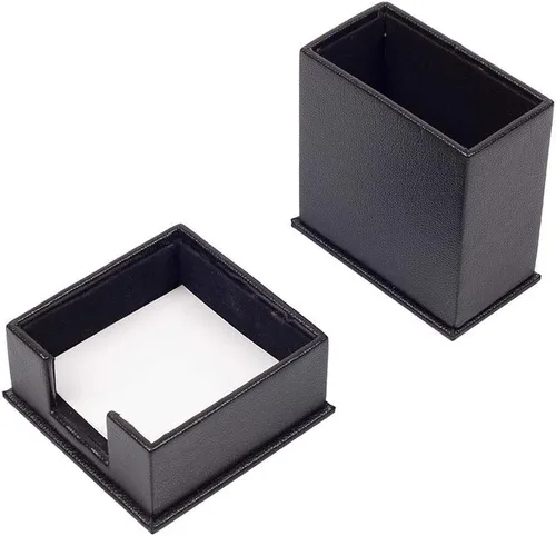 Miniatura 4 de MOOGCO Juego de escritorio de cuero, almohadilla de escritorio, soporte para papel de notas, soporte para bolígrafos, posavasos de cuero, soporte