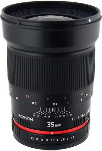 Rokinon 35mm F1.4 AS UMC Lente de gran angular cine para Sony E-Mount (NEX) (RK35M-E)