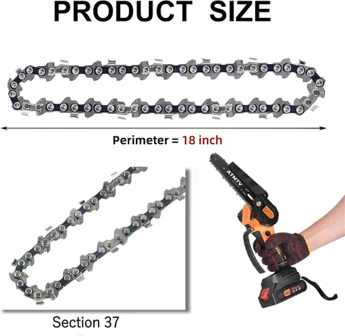 Miniatura 3 de Accesorios de repuesto de cadena de motosierra de 6 pulgadas, 4 cadenas de sierra de cadena para motosierra eléctrica portátil inalámbrica