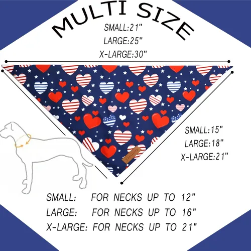 Miniatura 2 de Realeaf Bandanas para perros del 4 de julio, 2 unidades, bufanda reversible con bandera estadounidense para niños y niñas, tela duradera de primera