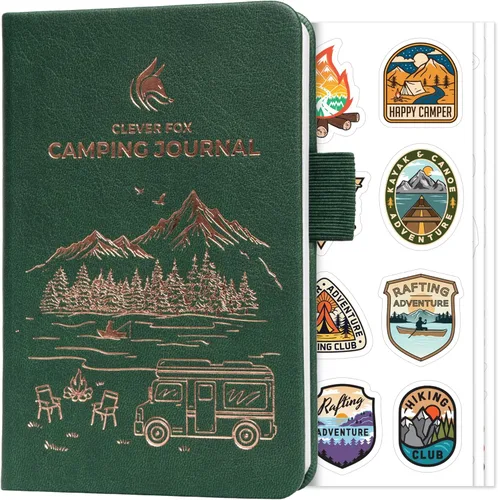 Miniatura 10 de Clever Fox Diario de Campamento – Libro de Registro de Campista y Planificador de Viajes en RV – Diario de Campamento al Aire Libre y Cuaderno