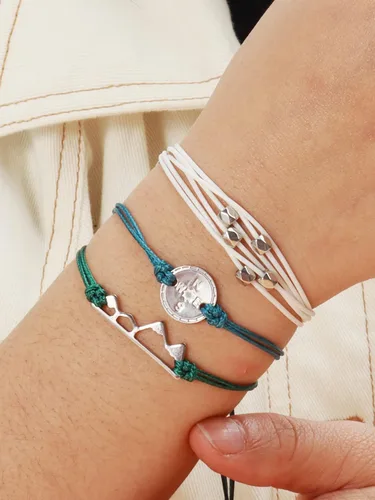 Miniatura 2 de Long tiantian Pulseras onduladas para adolescentes y niñas bonita cuerda trenzada bohemia pulsera para playa océano para mujer regalo de joyería