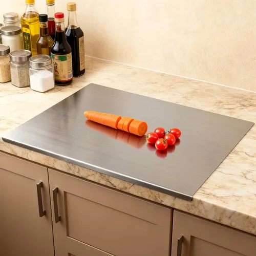 Tabla de cortar de acero inoxidable 304 para cocina, tabla de pan grande en forma de L, tabla de cortar de doble cara para hornear, tabla de cortar