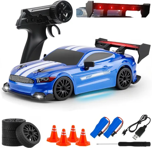 Miniatura 13 de Coche de Deriva RC, Vehículo de Control Remoto a Escala 1:24 para Niños, 2.4GHz 20KM/H 4WD Autos RC de Alta Velocidad con Luz LED, Dos