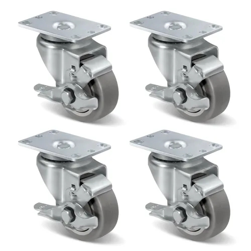 Miniatura 25 de Ruedas de Carretilla Ninoso, Juego de 4 Ruedas Industriales de Alta Resistencia de 4" con Capacidad de Carga de 1200 Libras, Ruedas para Carro