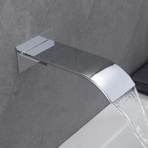 Miniatura 6 de Sistema de ducha, juego de grifo de ducha completo con caño de bañera tipo cascada, cabezal de ducha de lluvia de 8 pulgadas y ducha de mano, Cromado