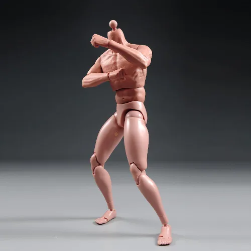 Miniatura 3 de Cuerpo masculino de escala 1/6, figura desnuda muscular flexible de 12 pulgadas, modelo de cabeza esculpida para colección de juguetes calientes