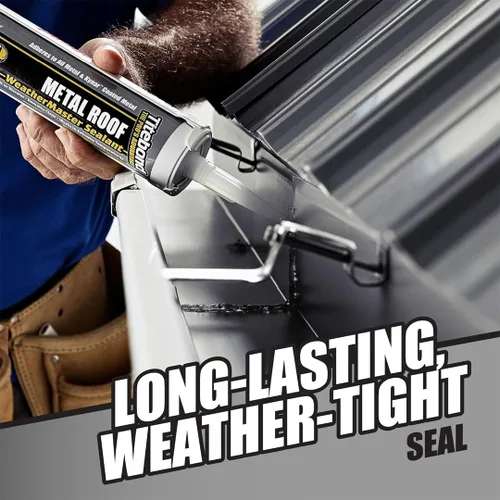 Miniatura 4 de Titebond WeatherMaster Sellador de techo de metal, gris – Calafateo de polímero de primera calidad para aluminio, cobre, acero galvanizado y metales