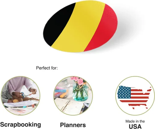 Miniatura 2 de Pegatinas de vinilo con la bandera de Bélgica, 1 pulgada, redondas, dos hojas, 50 piezas en total, con logotipo de país, para niños, álbum
