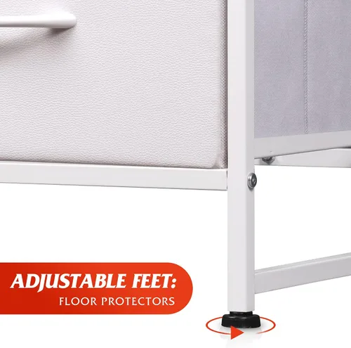 Miniatura 8 de WLIVE Cómoda blanca para dormitorio, cómoda doble de 6 cajones, torre de almacenamiento de tela con cubos de tela, cómoda para armario, sala